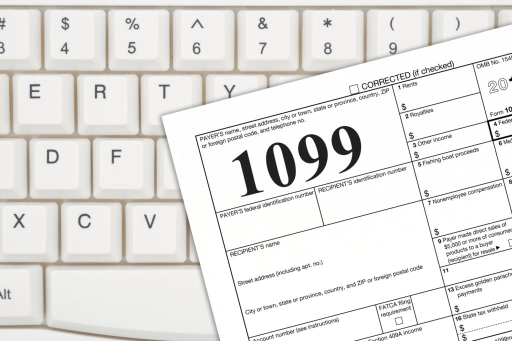 photo of a 1099 mortgage loan document